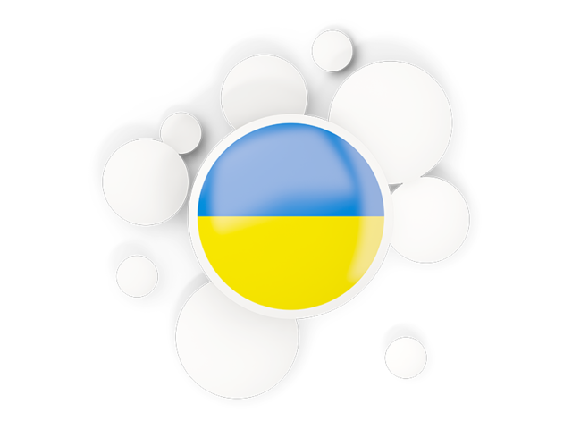 Round flag with circles. Download flag icon of Ukraine at PNG format