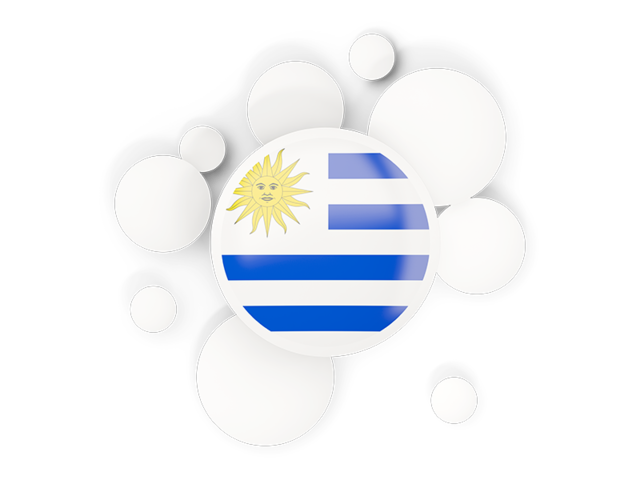 Round flag with circles. Download flag icon of Uruguay at PNG format