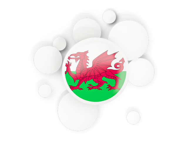 Round flag with circles. Download flag icon of Wales at PNG format