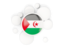 Western Sahara. Round flag with circles. Download icon.