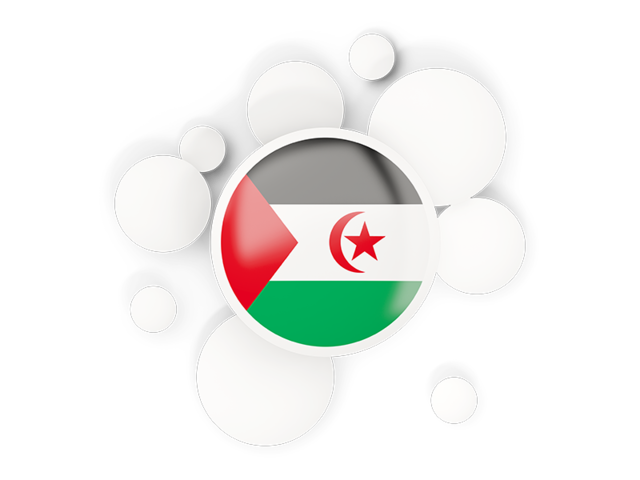 Round flag with circles. Download flag icon of Western Sahara at PNG format