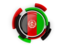 Afghanistan. Round flag with pattern. Download icon.