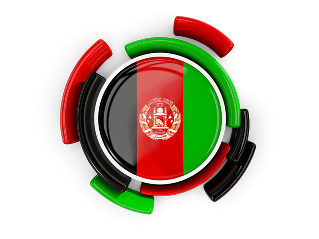 Round flag with pattern. Download flag icon of Afghanistan at PNG format