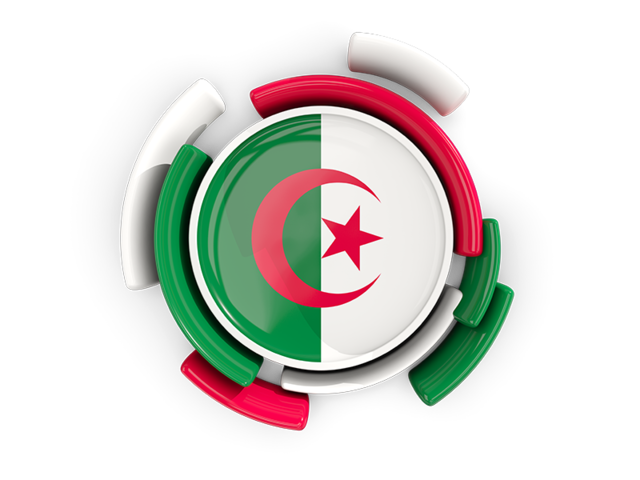 Round flag with pattern. Download flag icon of Algeria at PNG format