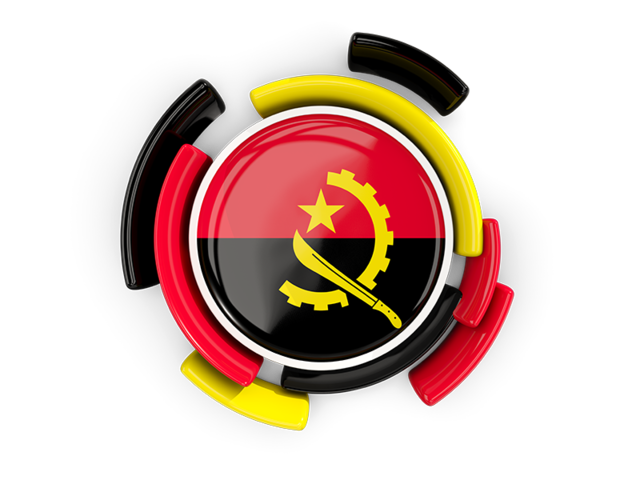 Round flag with pattern. Download flag icon of Angola at PNG format