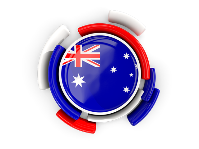 Round flag with pattern. Download flag icon of Australia at PNG format