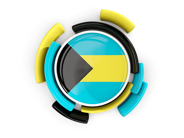 Round flag with pattern. Download flag icon of Bahamas at PNG format