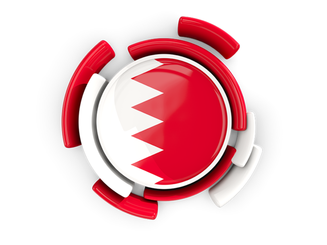 Round flag with pattern. Download flag icon of Bahrain at PNG format