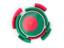 Bangladesh. Round flag with pattern. Download icon.