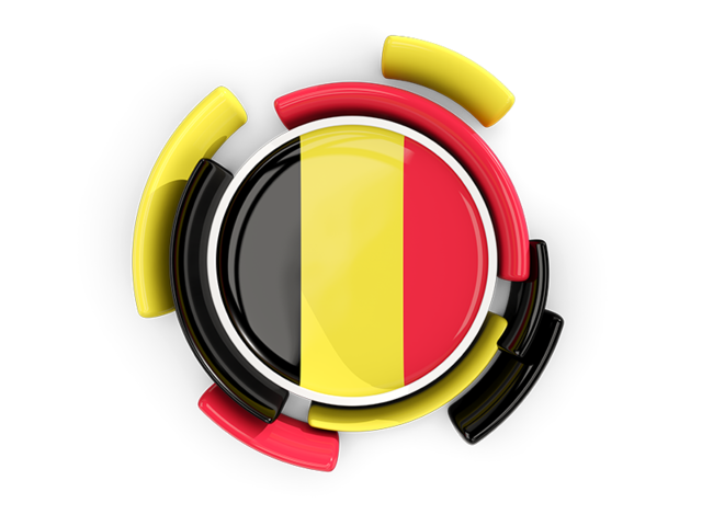 Round flag with pattern. Download flag icon of Belgium at PNG format