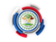 Belize. Round flag with pattern. Download icon.