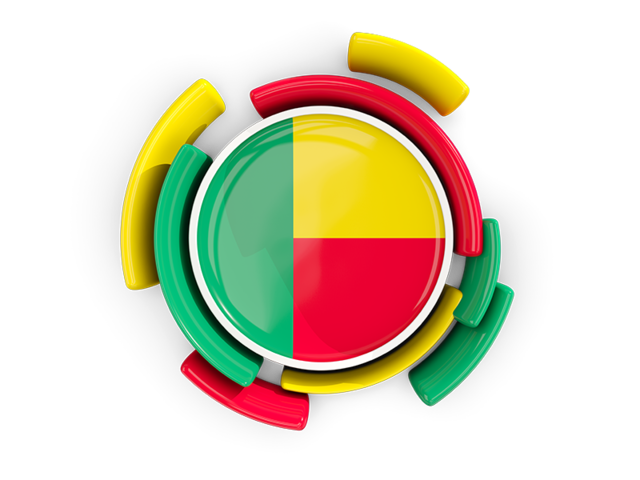 Round flag with pattern. Download flag icon of Benin at PNG format