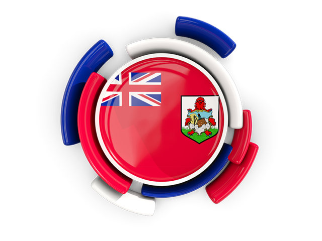 Round flag with pattern. Illustration of flag of Bermuda