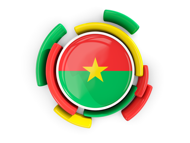 Круглый флаг с узором. Скачать флаг. Буркина Фасо