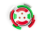 Burundi. Round flag with pattern. Download icon.