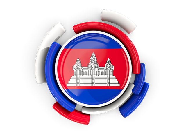 Round flag with pattern. Download flag icon of Cambodia at PNG format