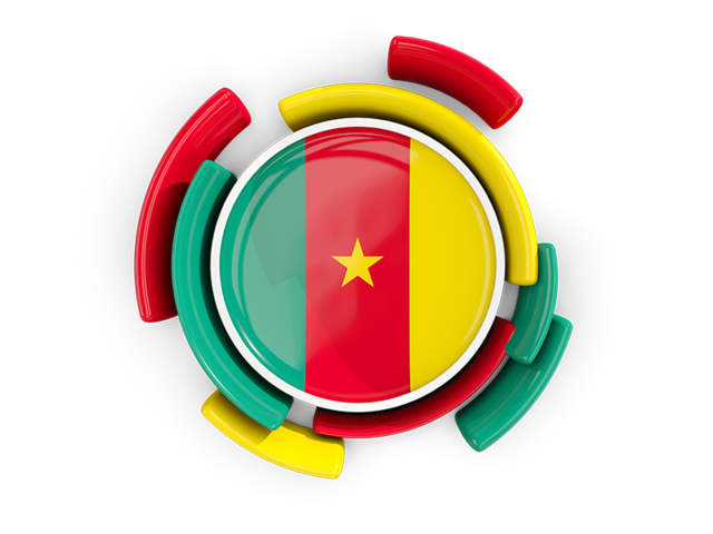 Round flag with pattern. Download flag icon of Cameroon at PNG format
