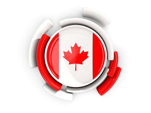 Round flag with pattern. Download flag icon of Canada at PNG format