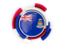 Cayman Islands. Round flag with pattern. Download icon.