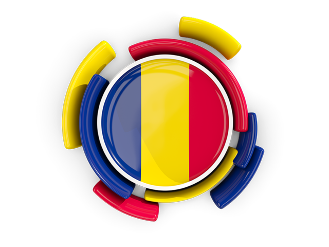 Round flag with pattern. Download flag icon of Chad at PNG format