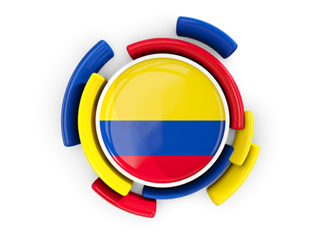 Round flag with pattern. Download flag icon of Colombia at PNG format