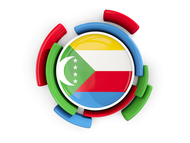 Round flag with pattern. Download flag icon of Comoros at PNG format