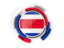 Costa Rica. Round flag with pattern. Download icon.