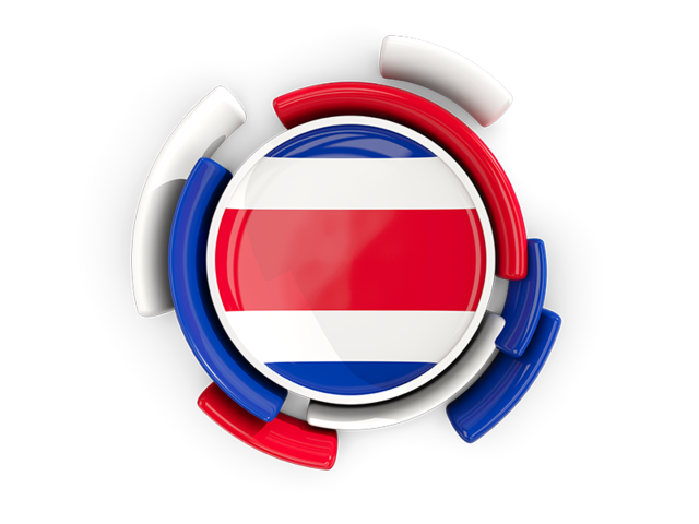 Round flag with pattern. Download flag icon of Costa Rica at PNG format