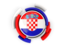 Croatia. Round flag with pattern. Download icon.