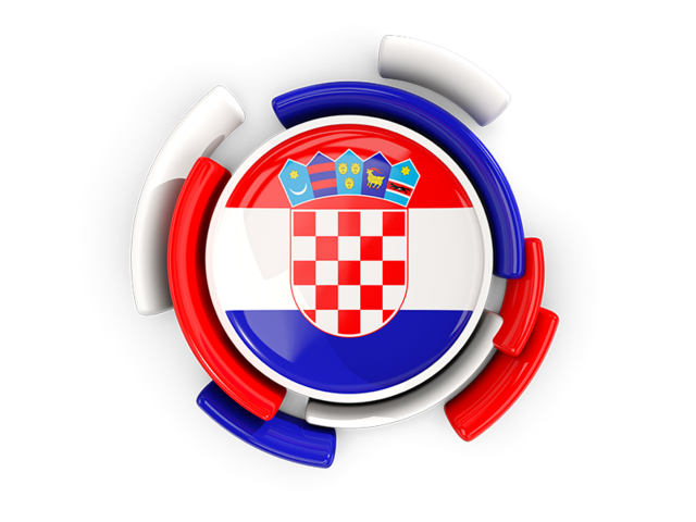 Круглый флаг с узором. Скачать флаг. Хорватия