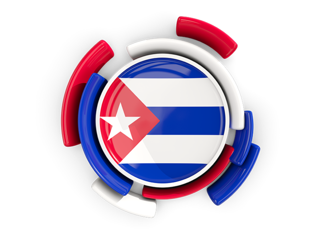 Round flag with pattern. Download flag icon of Cuba at PNG format