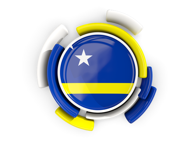 Round flag with pattern. Download flag icon of Curacao at PNG format