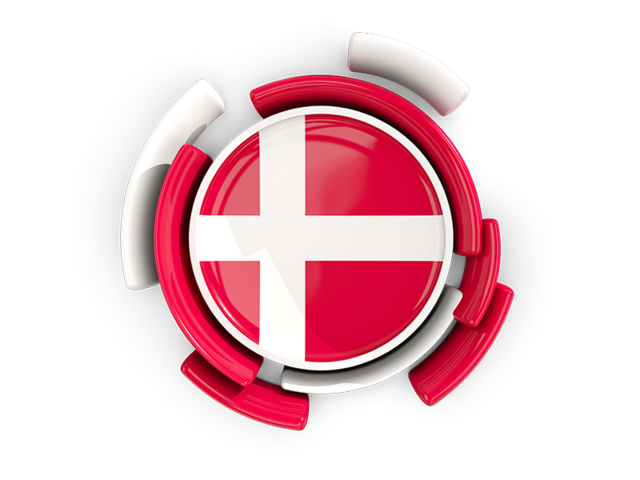 Round flag with pattern. Download flag icon of Denmark at PNG format