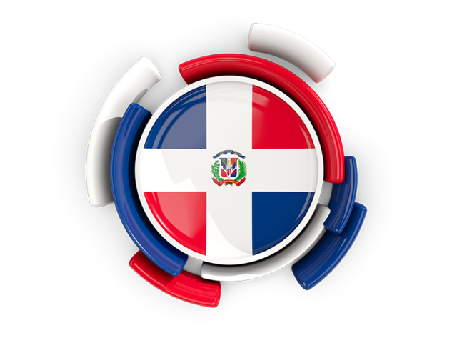 Round flag with pattern. Download flag icon of Dominican Republic at PNG format