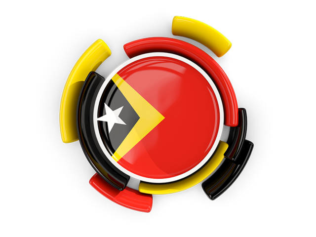 Round flag with pattern. Download flag icon of East Timor at PNG format