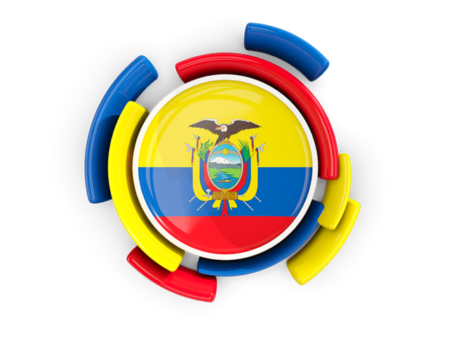 Round flag with pattern. Download flag icon of Ecuador at PNG format