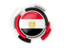 Egypt. Round flag with pattern. Download icon.