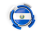 El Salvador. Round flag with pattern. Download icon.