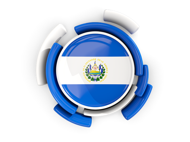 Round flag with pattern. Download flag icon of El Salvador at PNG format