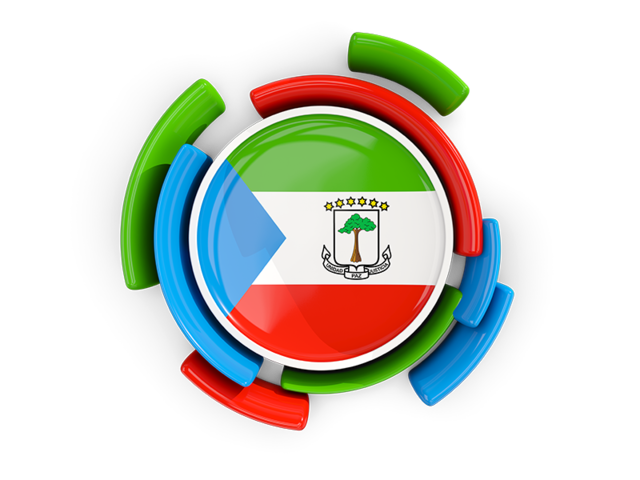 Round flag with pattern. Download flag icon of Equatorial Guinea at PNG format