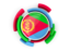 Eritrea. Round flag with pattern. Download icon.