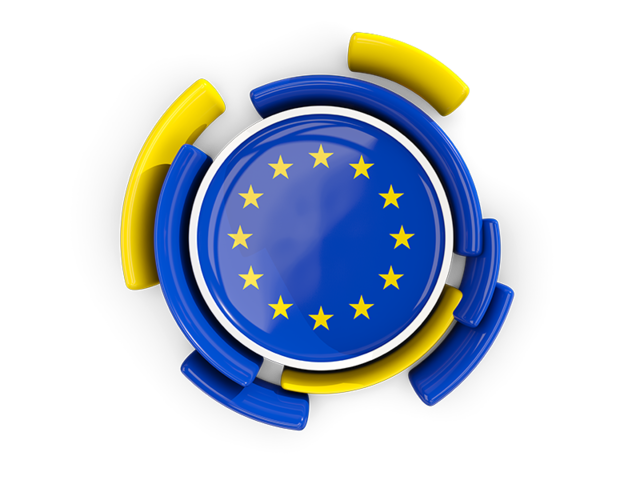 Round flag with pattern. Download flag icon of European Union at PNG format