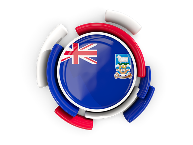 Round flag with pattern. Download flag icon of Falkland Islands at PNG format