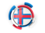 Faroe Islands. Round flag with pattern. Download icon.