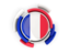 France. Round flag with pattern. Download icon.