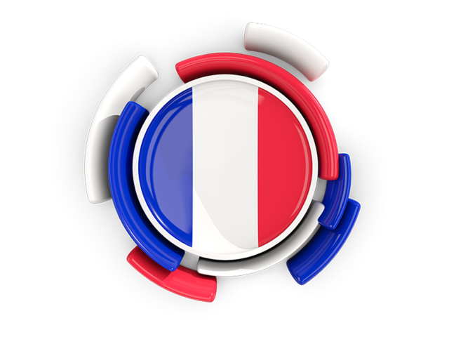 Круглый флаг с узором. Скачать флаг. Франция