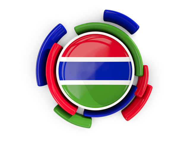 Round flag with pattern. Download flag icon of Gambia at PNG format