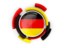 Germany. Round flag with pattern. Download icon.