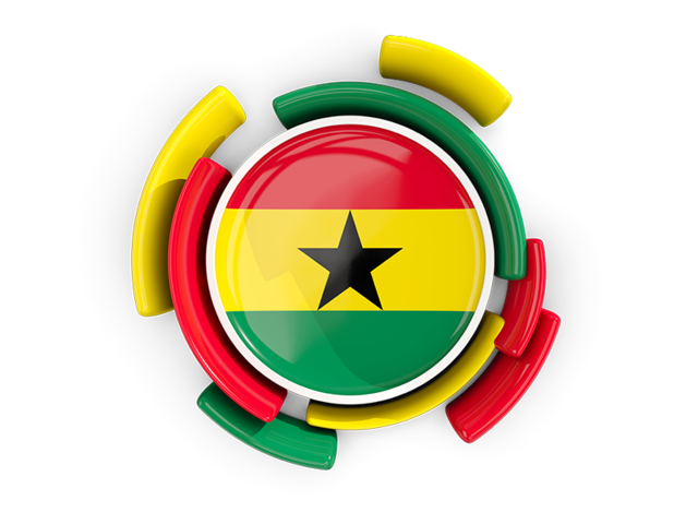 Round flag with pattern. Download flag icon of Ghana at PNG format