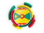 Grenada. Round flag with pattern. Download icon.